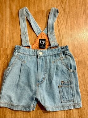 EUC Vintage California Profile Toddler Denim Shortalls - Blue/Orange - Size 4